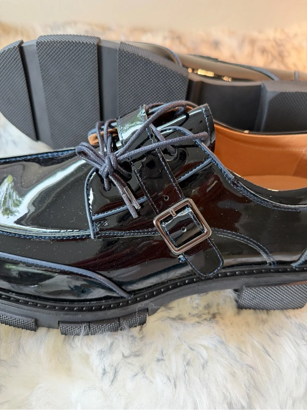 Marc Nolan Men’s Black Patent Leather Derby Oxfords